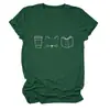 Taza, Gato, Libro, Comercio Transfronterizo, Amazon Wholesale, Corte Holgado, Versátil, Cómodo, Casual, Tallas Grandes, Manga Corta a la Moda