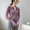 Jia tecido casaco suéter grosso 2023 novo francês zíper lapela moda feminina malha cardigan B8060