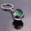 Chaveiro de bola de vidro de aurora luminosa pingente de chave joia presente AliExpress desejo comércio exterior transfronteiriço