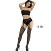 Lencería Sexy Encaje Transparente Liguero Medias de Red Negras Sexy Medias de Red Sin Quitar Ligas Antideslizantes Europeo y Americano