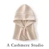Chapéu de Cashmere para Mulheres, Gorro Casual de Tricô Grosso, Estilo Coreano Versátil para Outono e Inverno, Chapéu de Lã com Proteção para Orelhas, Chapéu para Clima Frio