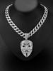 Máscara de Guy Fawkes Estilo Europeo y Americano Personaje Principal de V de Vendetta Máscara Colgante de Aleación Collar Completo de Diamantes