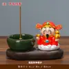 Quemador de incienso del Dios de la Riqueza creativo inspirado en Zen, soporte para varillas de incienso, bandeja de té para sala de estar en casa, ceremonia del incienso, adorno de quemador de incienso de áloe y sándalo