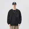 Camiseta Nueva de Primavera 2025 Talla Grande 65% Algodón Sudadera Americana Cuello Redondo para Hombre Pesada Moderna Guapo Holgada Casual