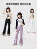 Pantalones acampanados para niña Primavera y otoño Nuevo para niños Cintura alta Pantalones de tiburón 2025 Niños grandes Micro pantalones Barbie Leggings