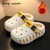 Pantuflas de Algodón para Niños para Otoño e Invierno, Impermeables y Cálidas para Niños, Antideslizantes para Interiores para Niñas, de Dibujos Animados para Bebé con Cubierta de Talón, para Uso en Exteriores