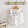 Mameluco de Princesa Bordado Floral de Verano para Bebés Niñas, Ropa Delgada sin Mangas para Gatear, Clase a