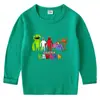 Camiseta de algodón para niños, estilo coreano, primavera y otoño, 2023, cuello redondo, manga larga, para bebés y niños