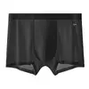 Roupa Íntima Masculina de Seda de Gelo Verão Fina Respirável Antibacteriana Virilha Confortável Cuecas Boxer Briefs Sem Costura Shorts de Quatro Cantos