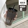 Vaso de paja de aurora boreal, vaso de agua de vidrio estilo celebridad de internet ins con tapa y cuerda para levantar, vaso para beber doble de aspecto elegante, vaso de regalo para actividades