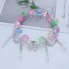 Pulseira Cristal Sereia Estilo Floresta Doce Nova Super Fada Feminina Design de Nicho Ins Versátil Estudante Melhor Amiga Pulseira DIY