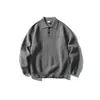 Roupas Vintage 2025 Outono/Inverno Novo Retro Americano Simples Cor Sólida Casual Versátil Estilo Preguiçoso Gola Reversível Suéter