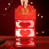 Nuevo Creativo Día de San Valentín Sobre Rojo Plegable Personalizado Romántico Bolso de Sobre Rojo Gran Capacidad Ritual Rojo Sobre Listo para la Venta