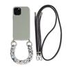 Capa macia de TPU com cordão colorido para Apple 15Promax 11ProMax/XR com corrente de suspensão oblíqua
