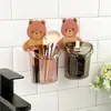 Prateleira de Armazenamento de Parede para Copo Ursinho, Porta-Copos Adesivo, Organizador de Copos de Parede, Porta-Escova de Dentes Drenável, Decoração de Parede para Banheiro
