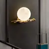 Luminária de parede para cabeceira de quarto de mármore transfronteiriça, luminária de parede de designer criativo nórdico para sala de estar, escritório de vendas, saguão, hotel
