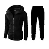 Nuevo conjunto cárdigan con capucha de forro polar jacquard deportivo para hombre