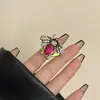Anillo Hecho a Mano Estilo Xiaoxiang de Resina con Circonita Abejita Escarabajo Anillo de Lujo Ligero Anillo de Nicho Todo Fósforo Anillo de Insecto