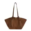 Bolsas de Otoño e Invierno para Mujer Bolsas de Felpa de Gamuza para Mujer Bolsas Tote de Gran Capacidad Bolsos de Hombro de Color Sólido Retro Bolsos de Mano Grandes con Textura