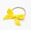 Venta caliente europea y americana, diadema de pelo de bebé con lazo grande de terciopelo coreano súper suave de 5 pulgadas, diadema de nailon para niñas