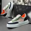 Zapatos de Hombre Verano 2025 Nuevos Zapatos Blancos Transpirables Malla Suela Gruesa Zapatos Deportivos Casuales Zapatos de Tablero de Caña Baja Marca de Moda para Hombre