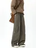 Pantalones casuales para hombre, primavera y otoño, corte holgado, pantalones de trabajo modernos, estilo americano, alta costura 2026, talla grande, pantalones largos de pierna ancha