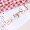Colgante de llavero de gato de la suerte de cerámica Omamori estilo japonés con etiqueta de bendición de texto, accesorio de bolso exquisito de gato de la suerte tridimensional