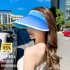 Nuevo sombrero de protección solar para mujer, moda deportiva, sombrero de sol de verano, para montar, lindo, con parte superior vacía, sombrero UV degradado, venta al por mayor