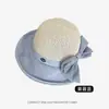 Sombrero de paja de protección solar de verano con ala ancha y pajarita, sombrero de sol para mujer para exteriores, vacaciones en la playa, protección UV