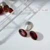 Ankora Rojo Zircón Manicura Diamante Brillante Caramelo Naranja Rojo Punta Inferior Forma Especial Ámbar Rojo Planos Fondo Biselado Joyería para Uñas