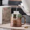 Caneca de café de cerâmica vitrificada com rosca, xícara doméstica de cerâmica, xícara de chá, caneca de grande capacidade, xícara pessoal, xícara para latte art