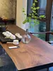 Mesa de Chá Grande de Nogueira Preta, Mesa de Varanda de Freixo, Mesa de Chá, Mesa Flutuante para Sala de Estar, Mesa de Chá para Trabalho, Estilo Mid-Century