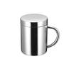 Venta al por mayor, taza de aislamiento de oficina anti-escaldaduras de doble capa para jardín de infantes con tapa, taza de acero inoxidable 304