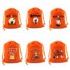 Bolsa de Franela Naranja Halloween Amazon Transfronterizo Bolsa de Dulces Cordón Bolsa Pequeña Bolsa de Regalo para Pedir Azúcar para Niños