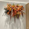 Cor de café de outono estilo retrô materiais florais materiais florais de casamento móveis macios atmosfera de outono adereços de casamento decorações flores artificiais