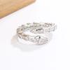 Pulsera de Resorte Hueso de Serpiente de Diamantes Completos Europea y Americana Transfronteriza Anillo Aretes Juego de Tres Piezas Moda Elegante Juego de Serpiente Abierto