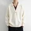 Suéter de Punto Falso Dos Piezas con Cuello para Hombre Temporada Otoño/Invierno 2026 Nuevo Estilo Camisa Polo Doble Cuello en V Ropa de Lana Ropa Interior