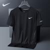 Camiseta de Manga Corta de Seda Helada de Peso Pesado para Hombre, Nueva Camiseta de Manga Media Estilo Verano, Camiseta Casual Deportiva Delgado de Secado Rápido