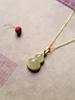Colgante de Plata Esterlina S925 Jade Hetian Natural Zafiro Estilo Étnico Regalo Esmalte Calabaza Colgante para Mujer