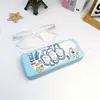 Fábrica atacado estojo de óculos personalizado masculino e feminino estudantes portátil avançado couro desenho animado óculos armazenamento impressão gratuita