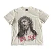2024 Moda Americana Hip-Hop Marca Nova Retrô Lavada Velha Figura Solta Versátil Gola Redonda Manga Curta Camiseta para Homens e Mulheres