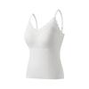 Ropa interior térmica sin costuras para mujer con almohadilla de pecho integrada otoño e invierno terciopelo alemán absorción de humedad calentamiento lana felpa seda traje base