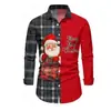 Camisa casual para hombre temática de Navidad con estampado 3D, con motivos navideños, de manga larga, elegante camisa para hombre