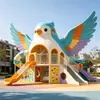 Creche de Chengdu Estrutura de Escalada de Aço Inoxidável Combinação de Escorregador Parque ao Ar Livre Grandes Instalações de Diversão Infantil Personalização
