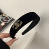 Novo outono e inverno preto floco de neve hairpin feminino franja clipe lateral cocar simples headband all-match headband senhoras