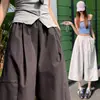 Pantalones de Mujer 7/8 de Pierna Ancha, Nuevo Estilo Primavera/Verano 2026, Cintura Alta Elástica, Adelgazantes, Pantalones Casuales de Color Sólido, Pantalones Globo Versátiles