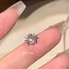 Aretes de Cruz Incrustados con Diamantes Rosas, Tornillo en Aretes de Caracola Corte Fuego Artificial, Aretes de Mariposa