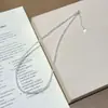 Brillante~s925 Plata de Ley Fragmento de Vidrio Irregular Bombilla Collar para Mujeres Personalidad Pequeño Fresco Versátil Cadena Básica