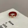 "Sussurros pelo Riacho" Novo Anel Vermelho Liso de Íris Estilo Chinês, Design Retrô Simples, Anel Versátil para Dedo Indicador para Mulheres