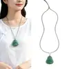 Collar con Colgante de Buda de Aventurina Natural con Amuleto de Paz para Hombres y Mujeres, Collar con Colgante de Nubes Propicias y Ruyi Estilo Chino